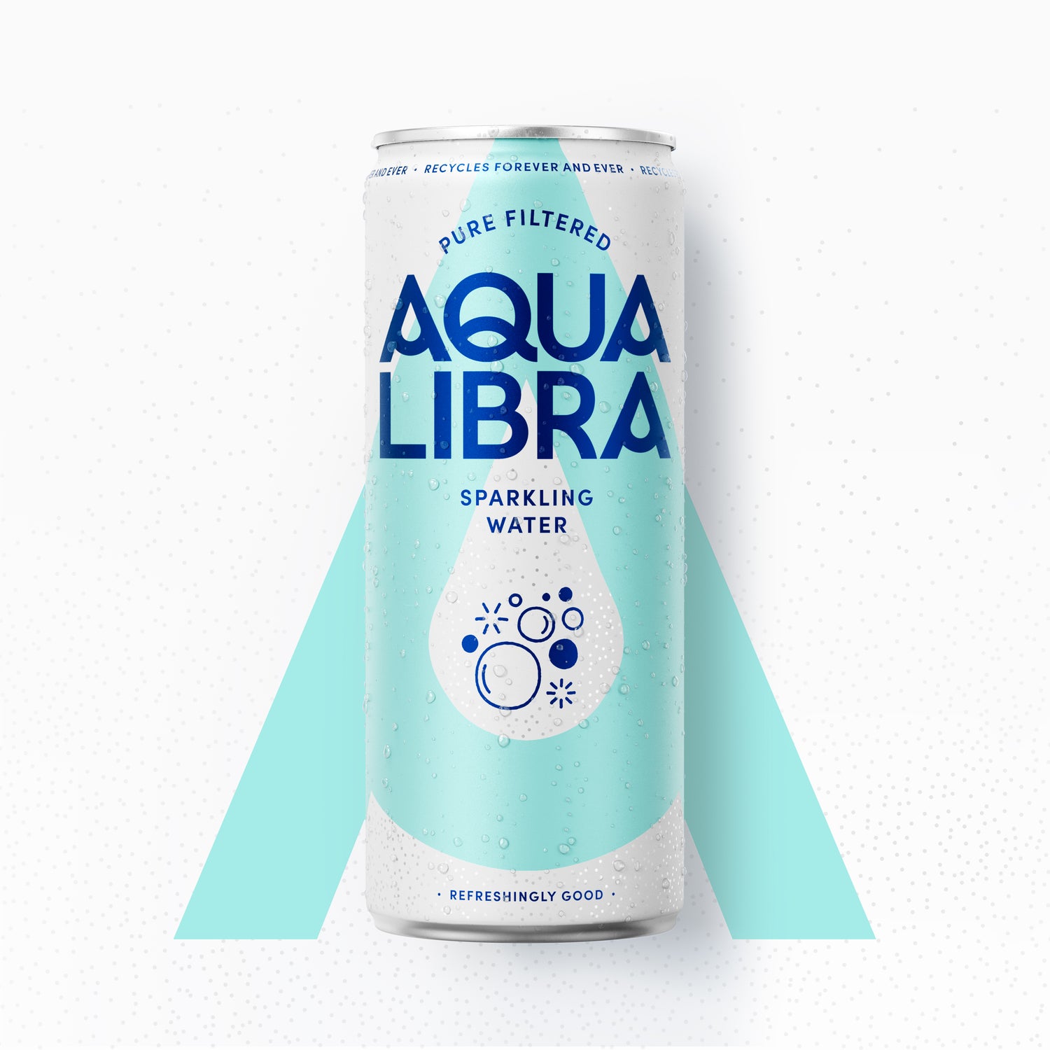 Aqua Libra sparkling water can on a white background